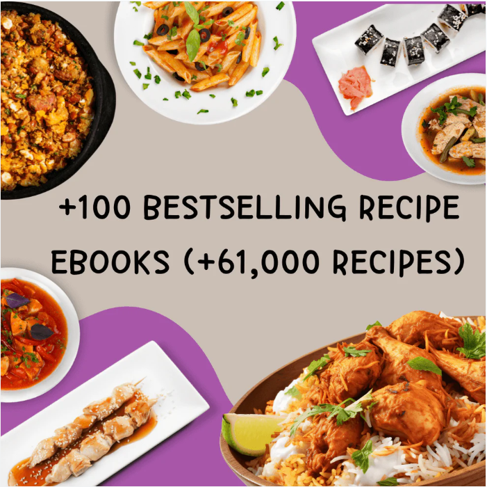 +100 Bestselling Recipe eBooks (+61,000 Recipes)