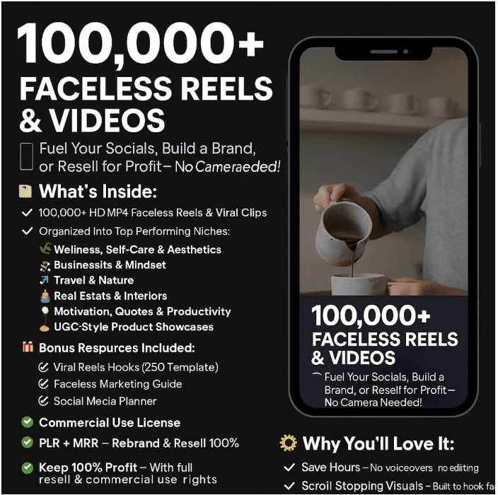 100,000+ Faceless Reels & Videos